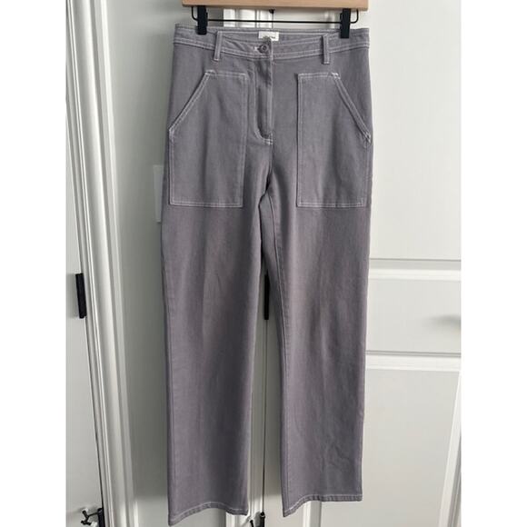 Aritzia Wilfred Free Modern Utility Pant Straight Leg Size 4 Purple Slate NWOT - Picture 3 of 10